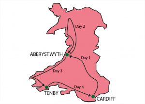 Large Wales Tour From Cardiff Map