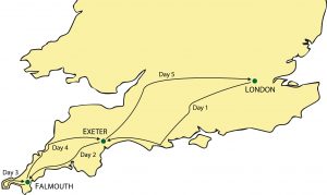 Cornwall & the Cotswolds Tour Map
