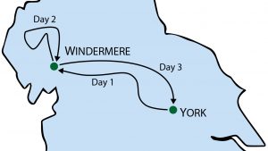 Lake District Tour from York Map