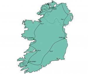 Large Ireland Tour From Dublin Map